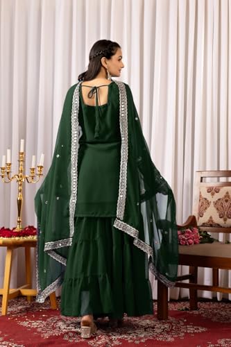 Traditional Georgette Lehriya Print Sharara Suit Set | Sharara with dupatta | Fancy Suit for Woman | casual wear