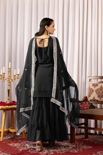 Traditional Georgette Lehriya Print Sharara Suit Set | Sharara with dupatta | Fancy Suit for Woman | casual wear