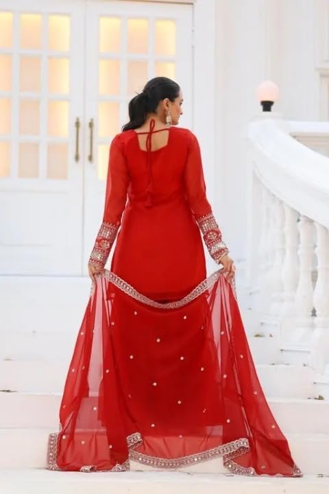 Royal Blue Embellished Sahara with Square Neck Top, sharara and Dupatta, Traditional Indian Wear