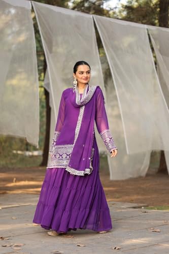 Traditional Georgette Lehriya Print Sharara Suit Set | Sharara with dupatta | Fancy Suit for Woman | casual wear