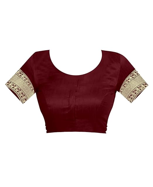 Maroon Women's Pure Soft Kanjivaram Silk Saree | Banarasi Style Sari With Blouse Piece