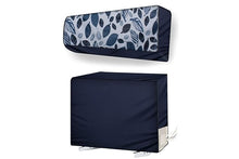Load image into Gallery viewer, Split Ac Cover With Indoor and Outdoor Unit for 1.5 Ton Capacity Water Resistance & DustProof (Blue Leaf)