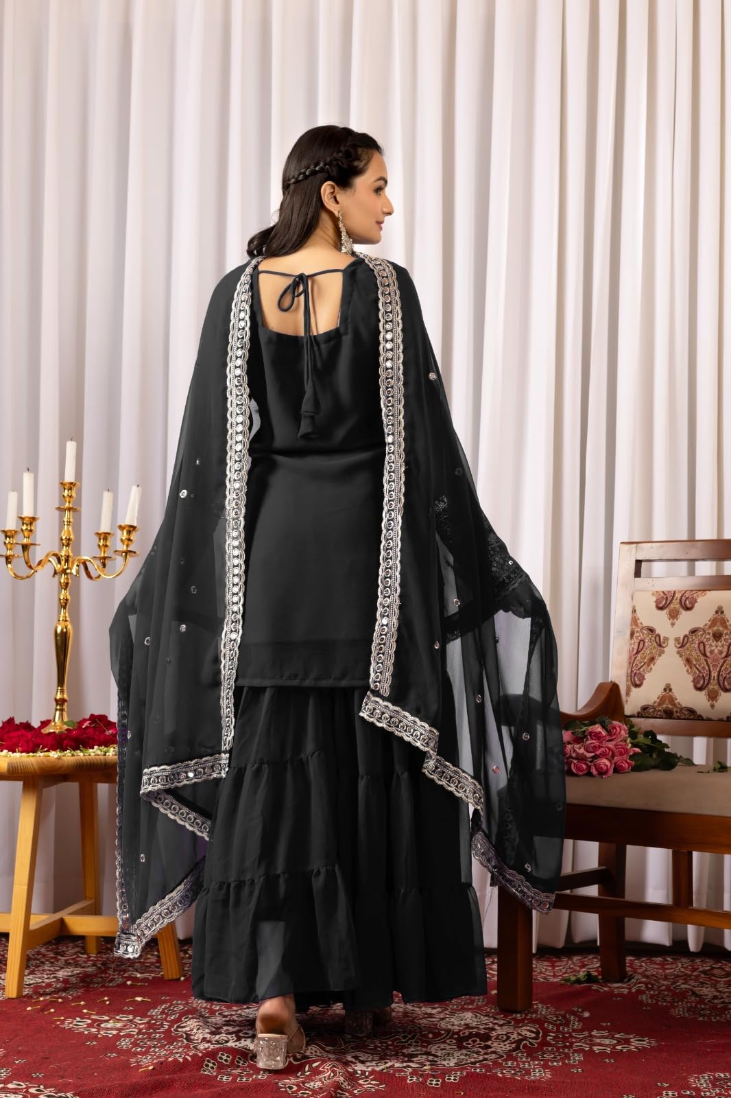 Traditional Georgette Lehriya Print Sharara Suit Set | Sharara with dupatta | Fancy Suit for Woman | casual wear