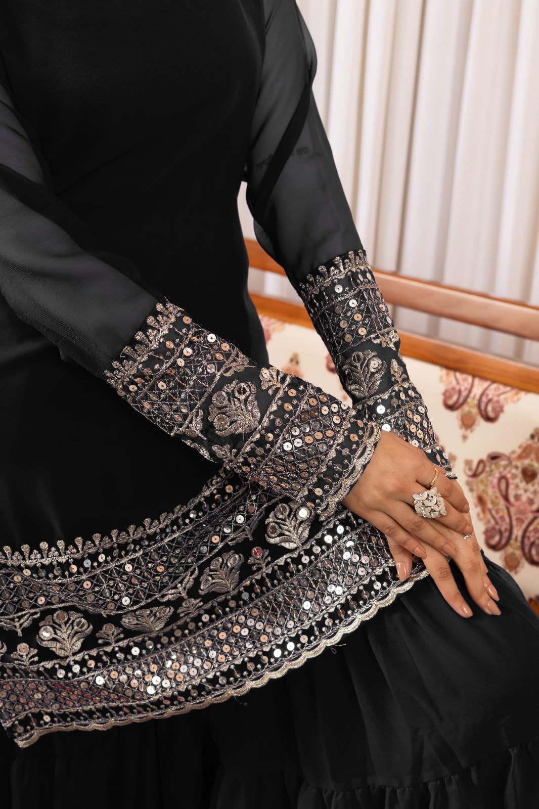 Traditional Georgette Lehriya Print Sharara Suit Set | Sharara with dupatta | Fancy Suit for Woman | casual wear