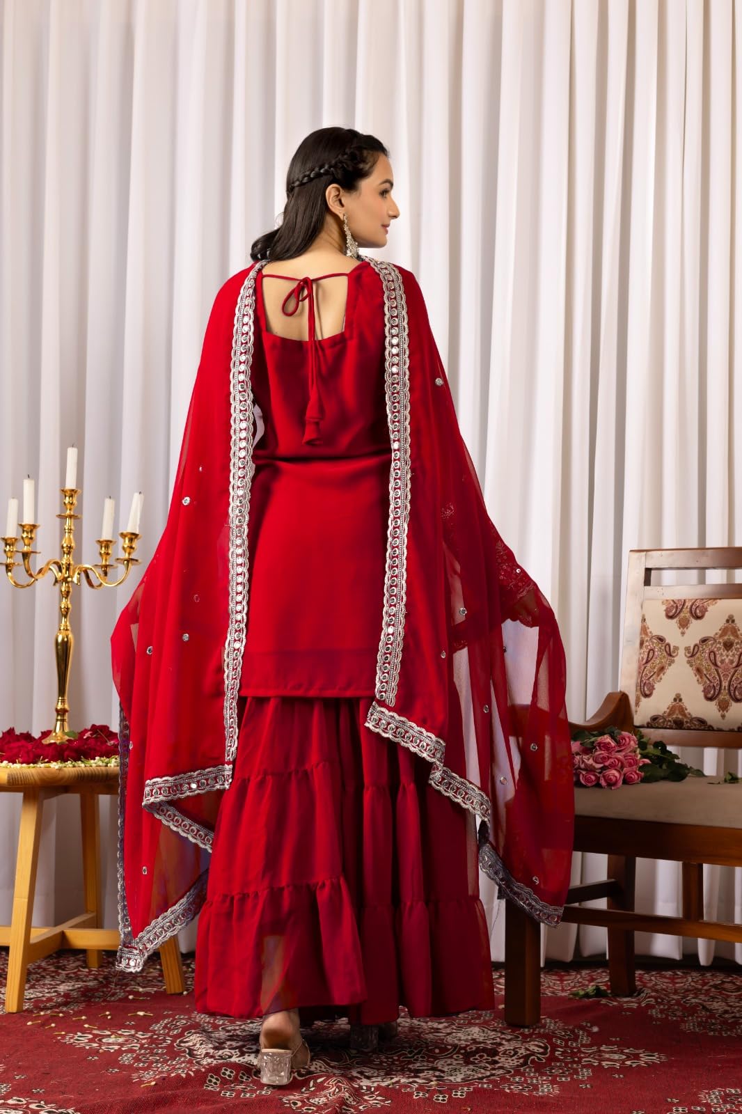 Traditional Georgette Lehriya Print Sharara Suit Set | Sharara with dupatta | Fancy Suit for Woman | casual wear