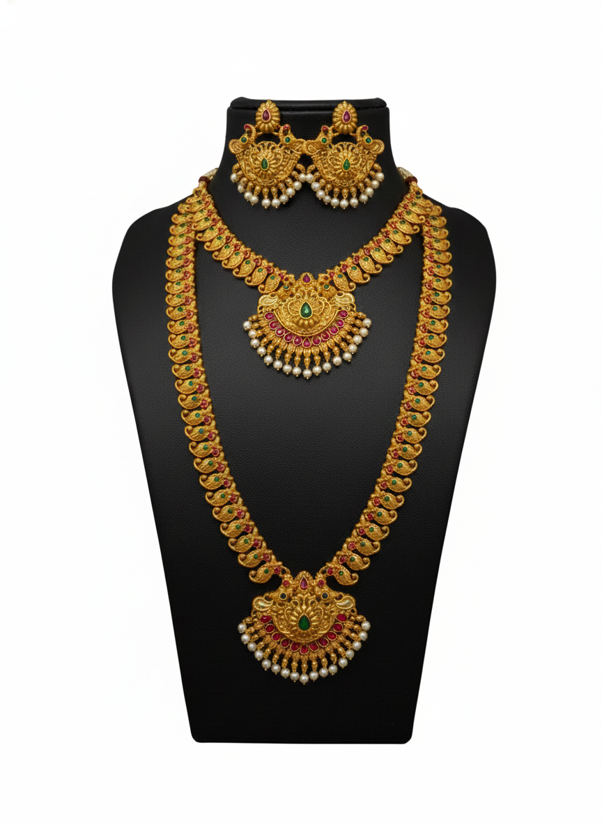 Indian Necklace Set Gold Plated Fashion Wedding Jewelry Gift