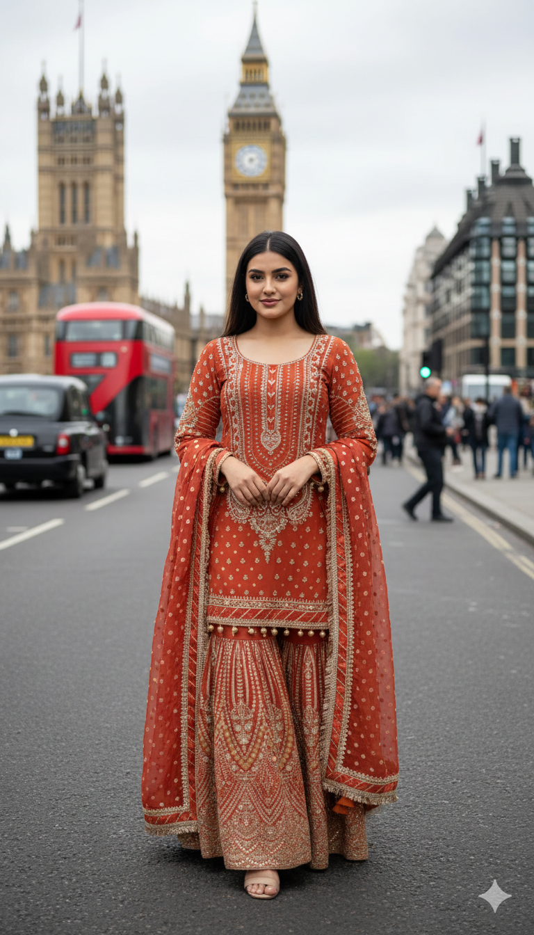 New Designer Party Wear Look Heavy Embroidery Work Sharara Suit