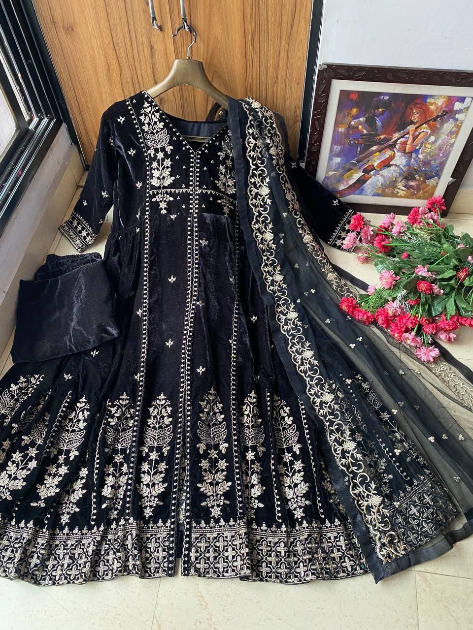 PRESENTING NEW DESIGNER EMBROIDERED ANARKALI GOWN