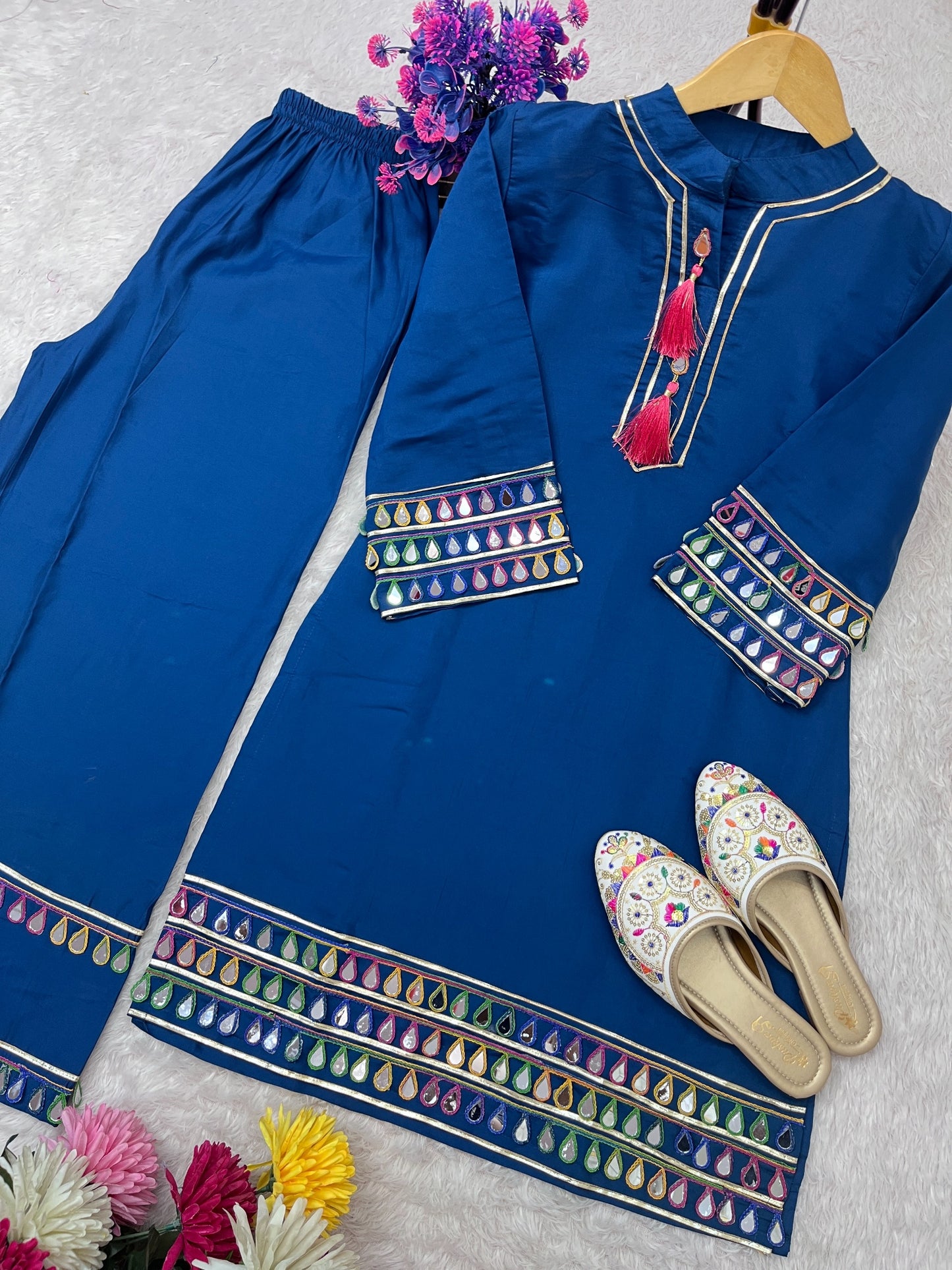 FESTIVAL SPECIAL REAL MIRROR WORK ON SILK FABRIC CO-ORD SETS