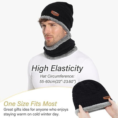 Knitted Winter Cap & Neck Scarf for Men & Women