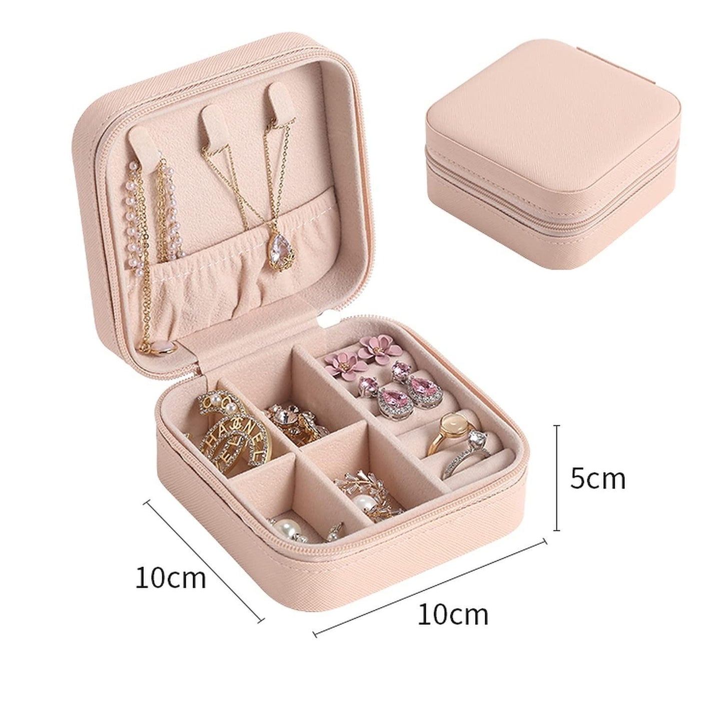 Portable Travel Jewellery Organizer Box | ( Color - Pink )