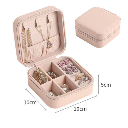 Portable Travel Jewellery Organizer Box | ( Color - Pink )