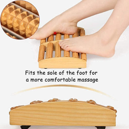 Wooden Foot Massage Roller - Relieves Fatigue Foot Pain and Muscle Relaxation Tool