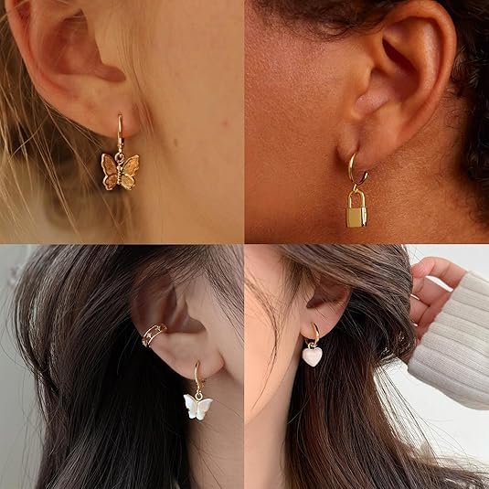 12 Pairs Combo Set Latest Stylish Drop Earrings for Women and Girls