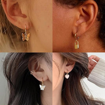 12 Pairs Combo Set Latest Stylish Drop Earrings for Women and Girls