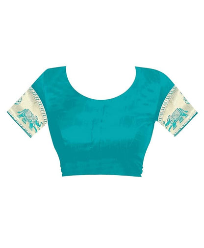 Women's Pure Soft Kanjivaram Silk Saree Banarasi Design Style With Blouse Piece for Wedding