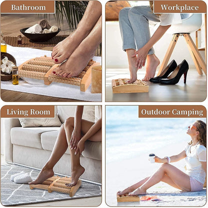 Wooden Foot Massage Roller - Relieves Fatigue Foot Pain and Muscle Relaxation Tool