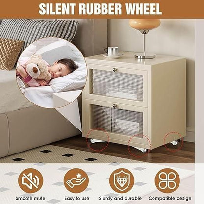 (4 Pcs) Heavy-Duty Rigid Caster Wheel for Wooden Doors – Durable Silent Rubber Roller with Metal L-Shaped Side Mount – Smooth & Quiet Operation for Sliding, Swing, Interior, Closet &Uneven Door