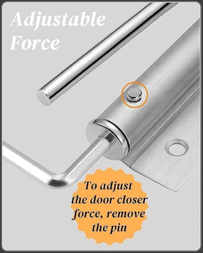 Automatic Door Closer - Heavy Duty Safety Spring, Built-in Lock, Perfect for Indoor & Outdoor Doors, Offices, Soft Closing Door (Pack of 1)