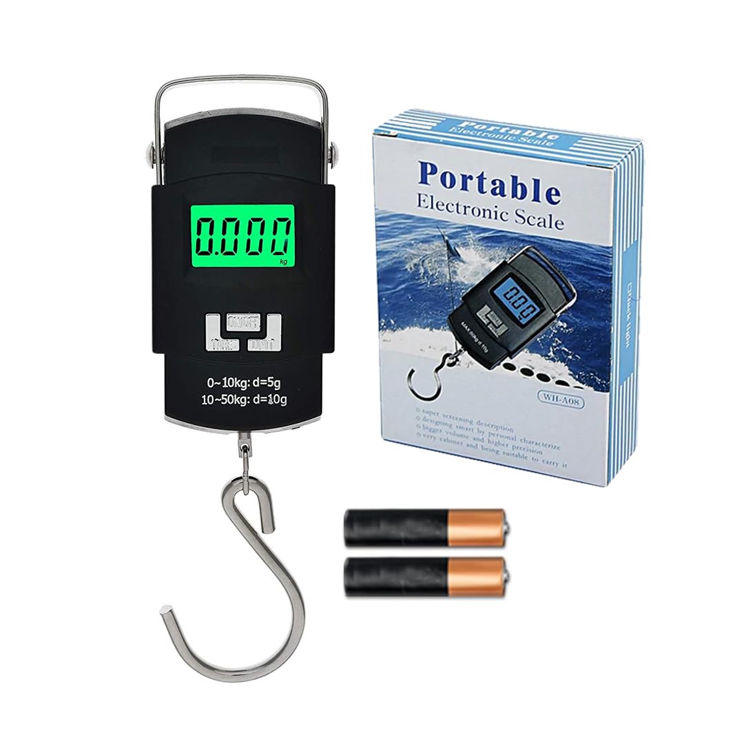 Digital Weighing Machine For Weighing capable of 50kgB - LCD Display & Stainless steel hook.