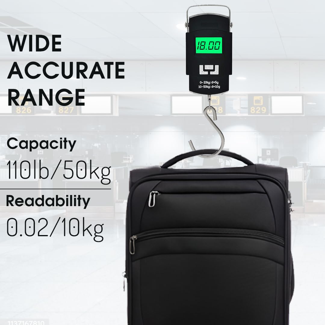 Digital Weighing Machine For Weighing capable of 50kgB - LCD Display & Stainless steel hook.