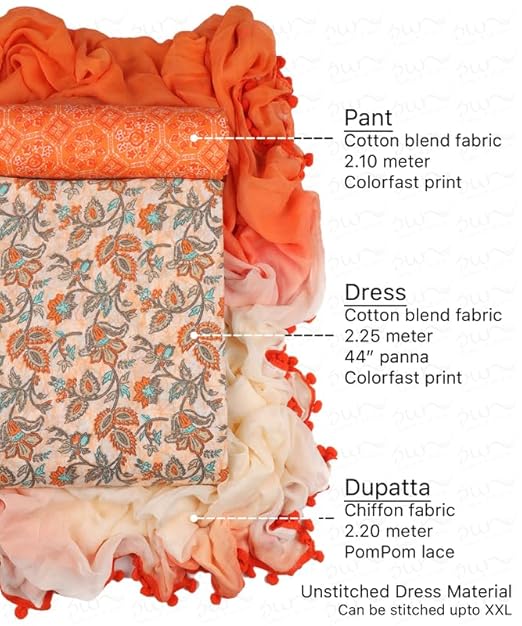 Trending Women's Cotton Unstitched Dress Material