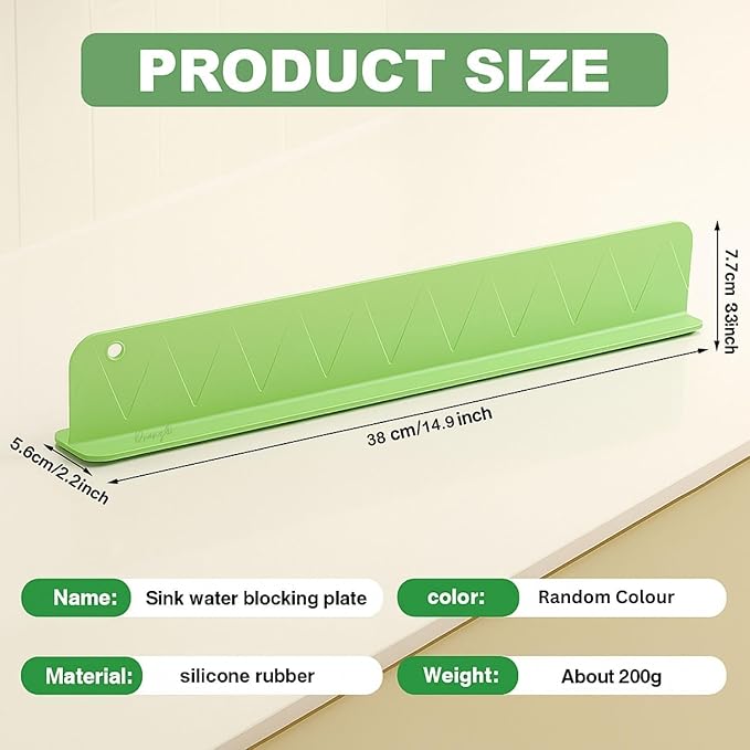 (Pack of 2) - Anti Splash Silicone Sink Guard for Kitchen Basin – Flexible Water Barrier for Sink Countertop