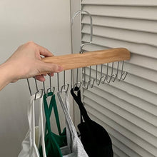 Load image into Gallery viewer, Multifunctional Wooden Hanger with Metal Hooks (Pack of 1)

