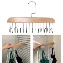 Load image into Gallery viewer, Multifunctional Wooden Hanger with Metal Hooks (Pack of 1)
