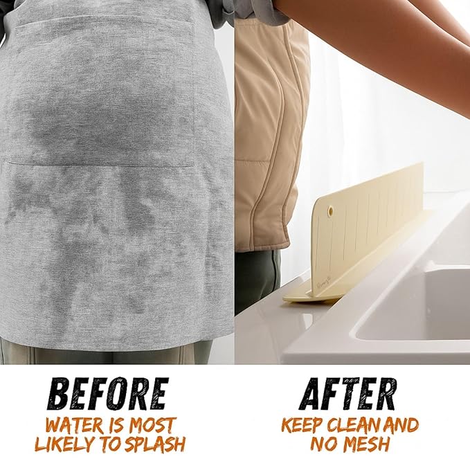 (Pack of 2) - Anti Splash Silicone Sink Guard for Kitchen Basin – Flexible Water Barrier for Sink Countertop