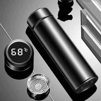 Stainless Steel Water Bottle with LED Temperature Display | 500ml Double Wall Insulated Hot & Cold Bottle |