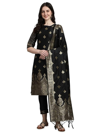 Women's Cotton Silk Jacquard Kurta Pant with Dupatta Set