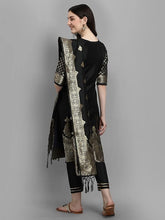 Load image into Gallery viewer, Women's Cotton Silk Jacquard Kurta Pant with Dupatta Set
