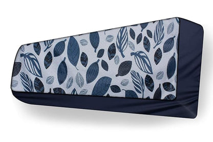Split Ac Cover With Indoor and Outdoor Unit for 1.5 Ton Capacity Water Resistance & DustProof (Blue Leaf)