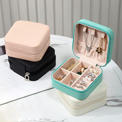 Portable Travel Jewellery Organizer Box | ( Color - Pink )