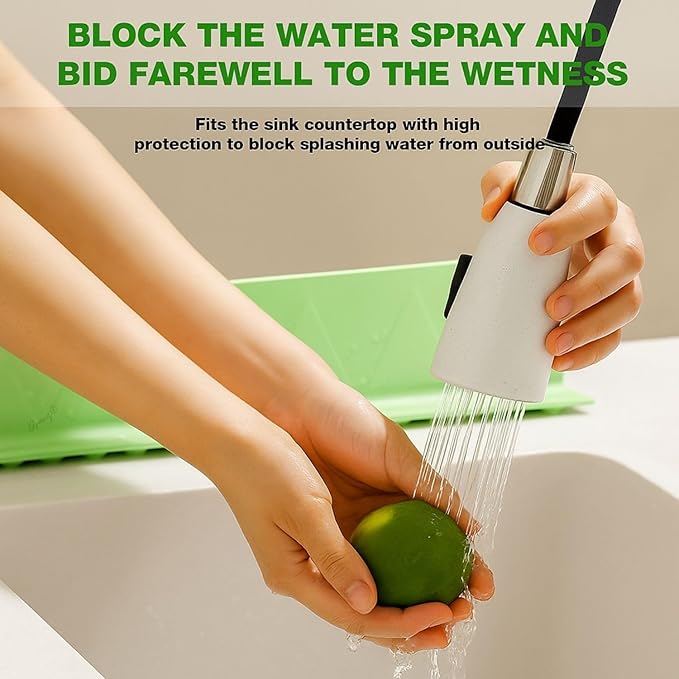 (Pack of 2) - Anti Splash Silicone Sink Guard for Kitchen Basin – Flexible Water Barrier for Sink Countertop