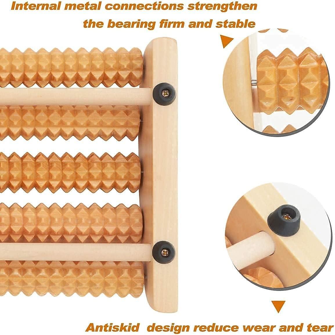 Wooden Foot Massage Roller - Relieves Fatigue Foot Pain and Muscle Relaxation Tool