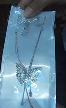 Load image into Gallery viewer, Butterfly Pendant Necklace with Earrings
