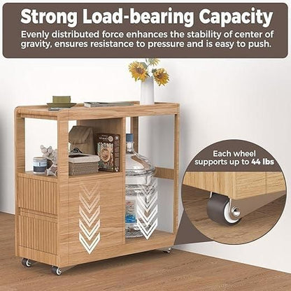 (4 Pcs) Heavy-Duty Rigid Caster Wheel for Wooden Doors – Durable Silent Rubber Roller with Metal L-Shaped Side Mount – Smooth & Quiet Operation for Sliding, Swing, Interior, Closet &Uneven Door