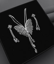 Load image into Gallery viewer, Butterfly Pendant Necklace with Earrings
