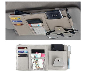 Car Sun Visor Organizer - Multi-Pocket Storage Pouch for All Cars - Random Color