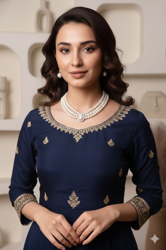 Best Selling - White Pearl Beautiful Designer Necklace With Earrings.