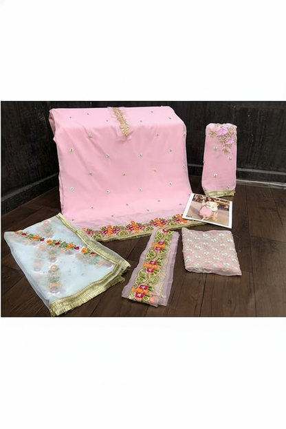 Women's Georgette Semi Stitched Anarkali Salwar Suit - Pakistani suit -Free Size.