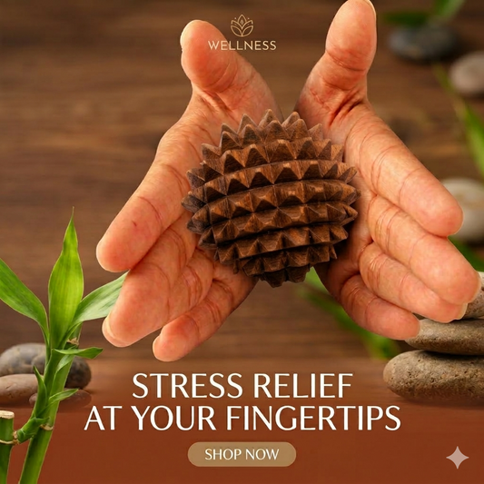 Acupressure Wooden Hand Ball Roller Palm | Body Massager