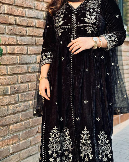 PRESENTING NEW DESIGNER EMBROIDERED ANARKALI GOWN