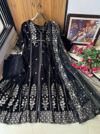 PRESENTING NEW DESIGNER EMBROIDERED ANARKALI GOWN