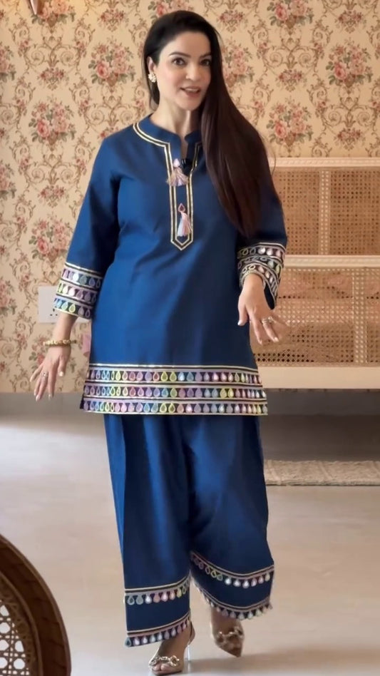 FESTIVAL SPECIAL REAL MIRROR WORK ON SILK FABRIC CO-ORD SETS