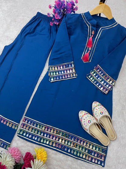 FESTIVAL SPECIAL REAL MIRROR WORK ON SILK FABRIC CO-ORD SETS