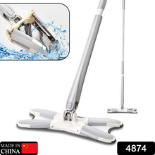Load image into Gallery viewer, 4874 X Shape Mop Or Floor Cleaning Hands-free Squeeze Microfiber Flat Mop System 360 Flexible Head Wet And Dry Mop For Home Kitchen With 1 Super-absorbent Microfiber Pads.
