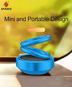 Car Double Ring 360 Degree Rotating Solar Dashboard Idol for Cars (Navy Blue)